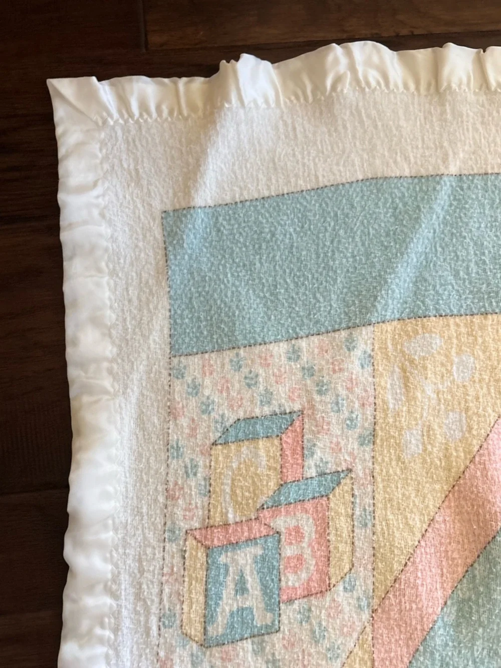 Riegel blanket 36x50 Baby nursery Blanket- satin trim- 100% cotton- Made in USA